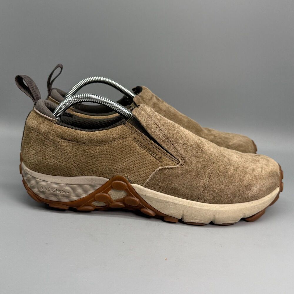 Merrell Jungle Moc Men's 10 Dusty Olive Tan Suede Slip-On Outdoor Hiking Shoes